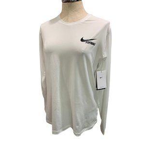 XL Nike Dri-Fit Women's White Long Sleeve Softball Shirt AV6641-100